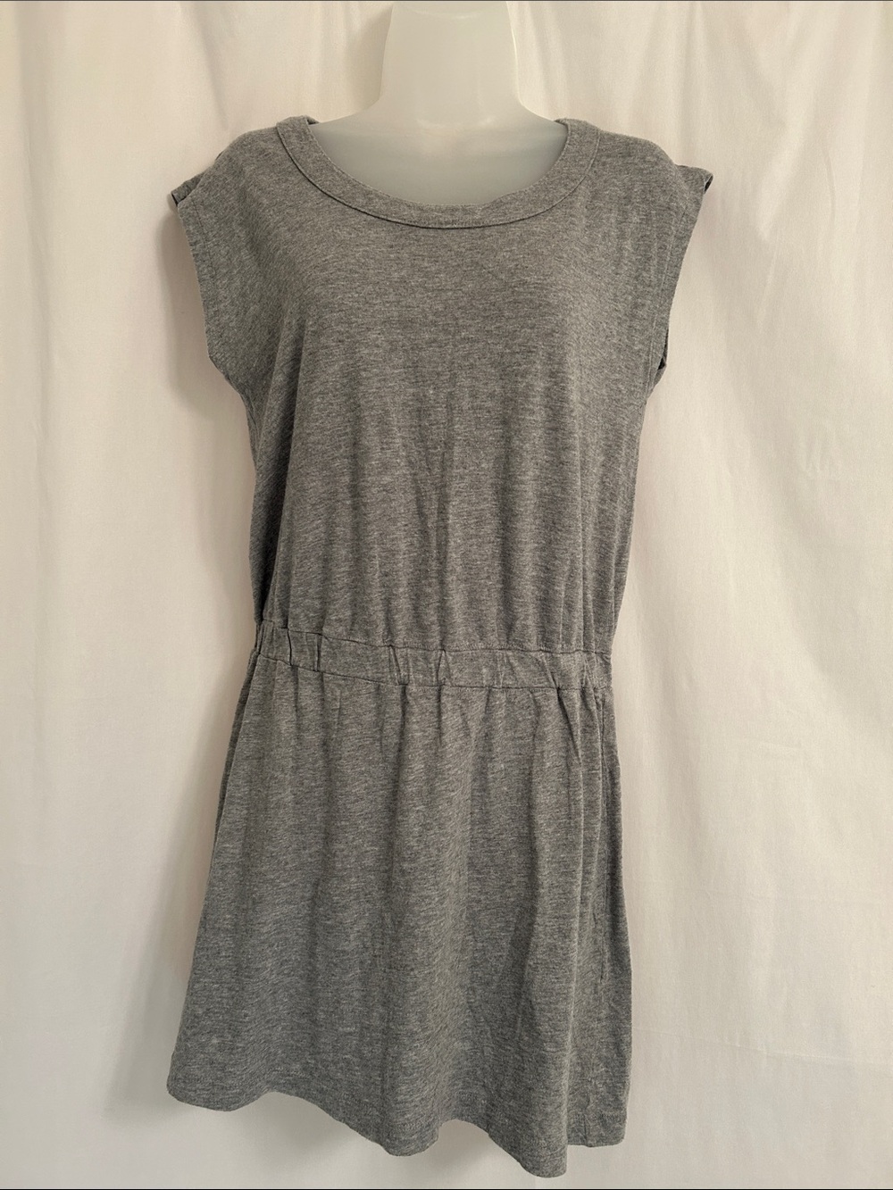 Casual Grey Sleeveless Elastic Waist Dress